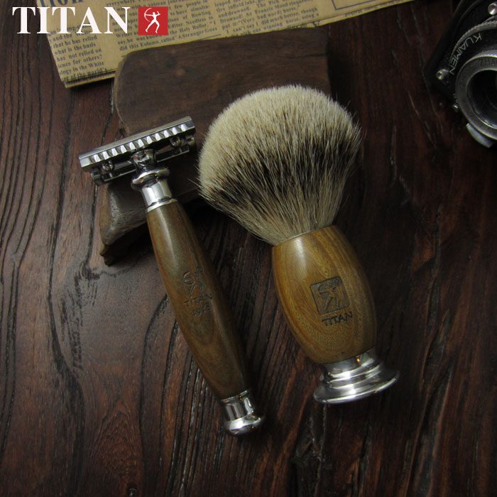 Titan-classic-safety-razor-double-edge-shaving-safety-razor-set-sandal-wood-handle-stainless-razor